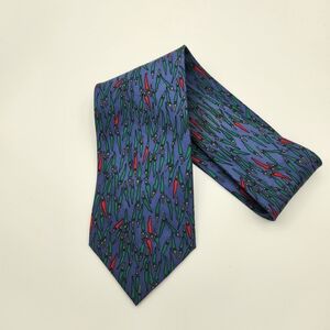 Mens Silk‎ Tie Museum of Fine Arts Boston Red Green Chili Peppers 100% Silk